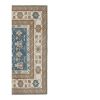 Handknotted Square Blue Wool Turkish Kars Rug 5.4 x 6.3 Ft | Area Rug in Rugs by Vintage Pillows Store. Item made of wool with fiber