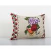 Turkish Aubusson Floral Lumbar Kilim Pillow Cover, Organic F | Cushion in Pillows by Vintage Pillows Store
