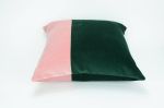 green and pink pillow // color block pillow // pink | Pillows by velvet + linen