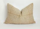 mustard block print pillow, yellow printed pillow | Pillows by Velvet Fringe