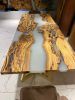 Olive Epoxy Resin Dining Table - Modern Living Room Table | Tables by Tinella Collection. Item made of wood compatible with contemporary and art deco style