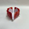 Red & White Opalescent Glass Candleholder | Candle Holder in Decorative Objects by Sand & Iron