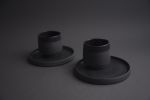 Black matte stoneware saucer/small plate/little dish | Tableware by Laima Ceramics. Item composed of stoneware compatible with minimalism and contemporary style