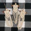 Macrame Ornament on Cinnamon Stick | Decorative Objects by Rosie the Wanderer. Item made of wood with fiber