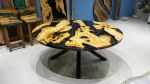 Custom Order Round Olive Smoke Epoxy Dining Table, Diameter | Tables by LuxuryEpoxyFurniture. Item made of wood with synthetic