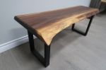 Solid Walnut Bench | Benches & Ottomans by Good Wood Brothers. Item made of walnut with metal works with mid century modern style