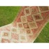 Handwoven Pastel Wool Turkish Oushak Runner | Runner Rug in Rugs by Vintage Pillows Store. Item composed of cotton and fiber