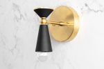 Art Deco Sonce - Black and Brass Sconce - Model No. 8393 | Sconces by Peared Creation. Item made of brass