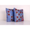 Traditional Navy Blue Silk Suzani from Uzbekistan, Set of Tw | Cushion in Pillows by Vintage Pillows Store