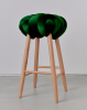 Emerald Green Velvet Knot Bar Stool | Chairs by Knots Studio. Item made of wood with fabric