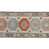 Traditional Oushak Rug Runner with Muted Soft Colors | Runner Rug in Rugs by Vintage Pillows Store. Item composed of cotton & fiber
