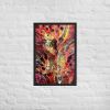Framed Print - Phoenix - Fluid Abstract Red Gold Fire | Work by Eman's Gallery