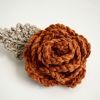 Knit Rose & Leaf DIY KIT (Makes 2) | Ornament in Decorative Objects by Flax & Twine. Item made of fabric with fiber