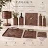 Handmade Walnut Home Decor Set, Geometric Marquetry Collection, Scandinavian Interior Decor, Special Gifts | Beds & Accessories by Vesta Corte