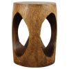 Haussmann® Oval Wood End Table Windows 15 in DIA x 20 | Tables by Haussmann®