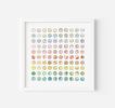 One Hundred World Map Dots Rainbow Collage, Green to White | Paintings by Amelia Coward