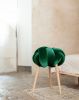 Emerald green Velvet Knot Stool | Chairs by Knots Studio. Item composed of wood & cotton