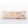 Muted Turkish Oushak Rug Pillow - Faded Vintage Wool Rectang | Cushion in Pillows by Vintage Pillows Store