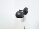 Plug In Bedside Sconce, Matte Black, LED Globe, Modern | Sconces by Retro Steam Works. Item composed of fabric & metal compatible with minimalism and mid century modern style