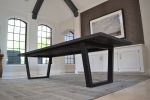 Industrial Black Ash Table | Dining Table in Tables by Hazel Oak Farms. Item made of oak wood with metal