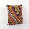 Turkish Kilim Pillow, Geometrical Diamond Kilim Cushion Cove | Pillows by Vintage Pillows Store