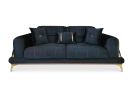 Un Aster, 87''  Round Arm Sofa, Black Velvet Upholstery , Wo | Couch in Couches & Sofas by Art De Vie Furniture
