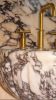Carved Calacatta Viola Marble Sink with Fluted Basin, Luxury Vanity Sink | Water Fixtures by AYMARBLEDESIGN LLC