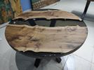 River Smoke Epoxy Resin Round Coffee Table | Dining Epoxy | Dining Table in Tables by LuxuryEpoxyFurniture. Item made of wood with synthetic