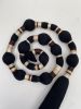 Black Boho Wall Hanging with Tassel, Handmade Modern Fiber Art Wall Decor, Statement Textile Wall Art | Macrame Wall Hanging in Wall Hangings by RavaTapestryArt