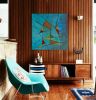 Abstract midcentury modern painting minimalist mcm painting | Oil And Acrylic Painting in Paintings by Berez Art. Item composed of canvas compatible with minimalism and mid century modern style