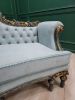 French Art Deco Sofa/ 24K Gold Leaf Frame /Hand Carved Wood | Chaise Lounge in Couches & Sofas by Art De Vie Furniture