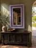 Lavender Bone Inlay Mirror, Art Deco Mirror, Purple Chevron Wall Decor | Decorative Objects by IKKAZA