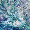 Arctic Flame – Blue Teal Abstract Acrylic Painting | Oil And Acrylic Painting in Paintings by Eman's Gallery