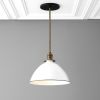 10 Inch White Shade Pendant Light - Model No. 8906 | Pendants by Peared Creation. Item composed of brass