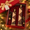 Handcrafted Oak Mahogany Candle Holders – Triangular Marquetry Gift Set (Holiday Edition) | Serving Tray in Serveware by Vesta Corte