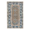 Vintage Wool Blue Turkish Rug - Designer Carpet 3'11" X 6'4" | Runner Rug in Rugs by Vintage Pillows Store. Item composed of cotton