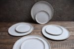 Speckled white irregular plate, handmade handcrafted | Dinnerware by Laima Ceramics. Item made of stoneware works with rustic style