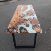 Custom White Epoxy Resin Table | Dining Table in Tables by Ironscustomwood. Item made of wood with metal