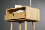 Mid-Century Bedside Table / Nightstand in Solid American Oak | Storage by Manuel Barrera Habitables. Item made of oak wood