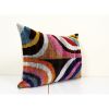 Ikat Velvet Pillow, Silk Ikat Lumbar Cushion Cover, Colorful | Sham in Linens & Bedding by Vintage Pillows Store. Item made of cotton