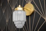 Wall Light Fixture - Art Deco Sconce - Model No. 6130 | Sconces by Peared Creation. Item composed of brass and glass