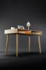 Modern Oak Desk with Open Cubbies Mid Century Design | Tables by Manuel Barrera Habitables. Item made of oak wood