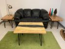 Live Edge Spalted Maple Resin River Coffee Table | Tables by Carlberg Design. Item made of maple wood with steel works with minimalism & modern style