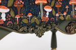 One-of-a-Kind Hand-Painted Woodland Console Table, Green Finish with Mushroom Motif | Tables by Birds and Gardens Inc. Item composed of birch wood compatible with mid century modern and eclectic & maximalism style