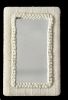Handwoven Ivory Wool Wall Mirror, Boho Textured Frame, Rustic Modern Decor | Decorative Objects by Swiflo