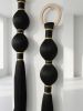 Black Gold Macrame Wall Hanging | Fiber Art Decor | Boho Wall Art | Ball Knot Tassel | Wall Hangings by İnanç Yılmaz