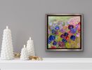 Pensive Pansies | Oil And Acrylic Painting in Paintings by Checa Art. Item made of canvas