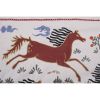 Suzani Tapestry With Horse Design, Animal Pictorial Red Silk | Table Runner in Linens & Bedding by Vintage Pillows Store