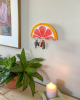 Handmade Blood Orange Slice Key Holder | Rack in Storage by Jubi Rugs. Item made of wood with synthetic