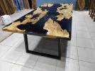 Custom Order Black Epoxy Olive Wood Dining Table | Black | Tables by LuxuryEpoxyFurniture. Item composed of wood and synthetic